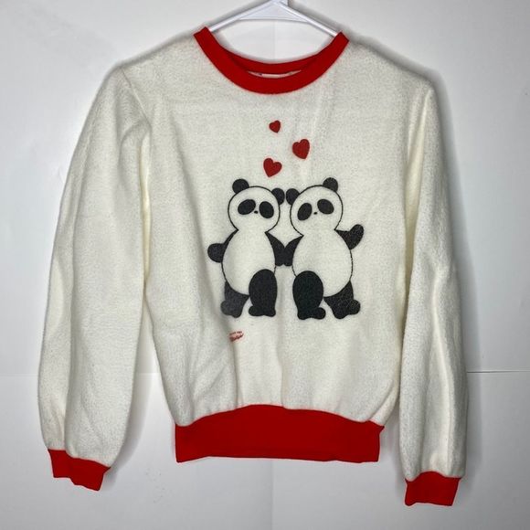 Vintage 80s panda Sweatshirt XS/S - Picture 1 of 8